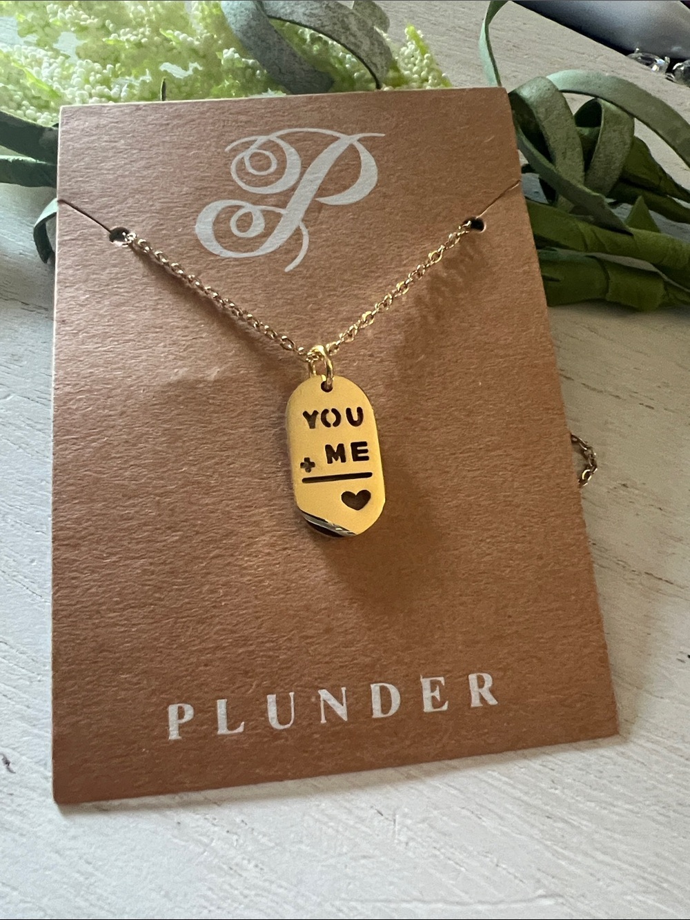 Plunder “you+me=❤️” necklace
